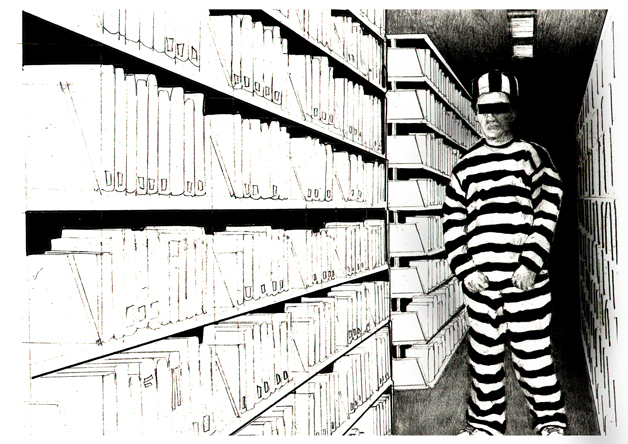 The Prison Librarian, illustrated by Oliver Beavis